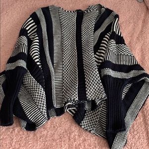 Oversized Poncho with Sleeves